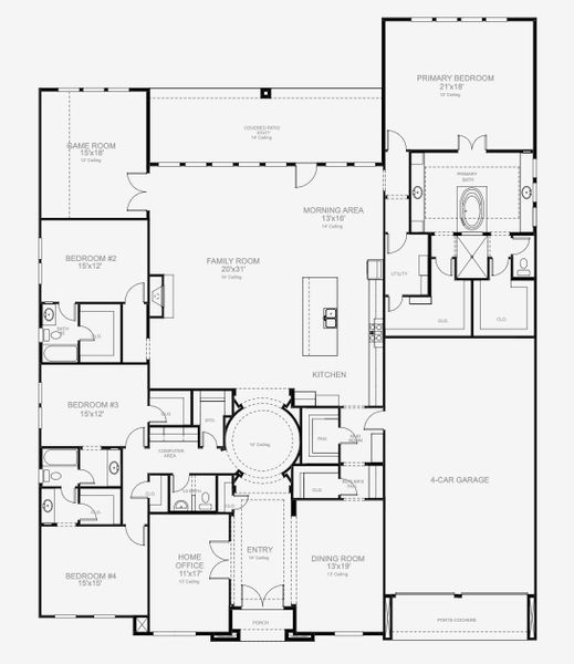 Image 5 representing the 4297S by Perry Homes in Fulshear Lakes 80', Fulshear, TX. Image 5 representing the 4297S by Perry Homes in Fulshear Lakes 80', Fulshear, TX.