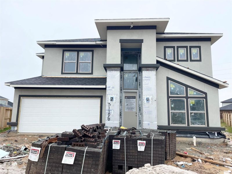 In-progress construction of a new home in Cross Creek West 50', Fulshear, TX (Image 22).