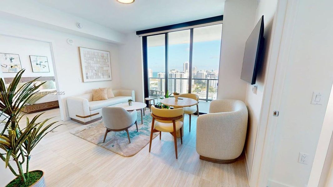 Furnished interior view inside a new home in , Miami Beach (Image 11).