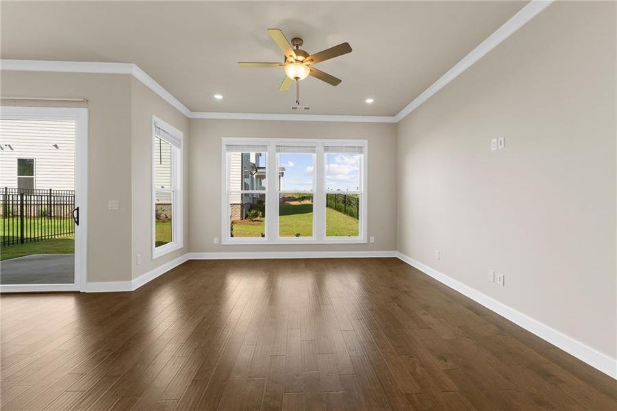 Spacious, unfurnished interior of a new home in Palisades Single Family, Cumming (Image 69). Spacious, unfurnished interior of a new home in Palisades Single Family, Cumming (Image 69).