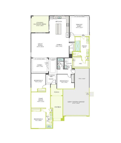 2D floor plan layout of this home in Soleo, San Tan Valley, AZ (Image 4). 2D floor plan layout of this home in Soleo, San Tan Valley, AZ (Image 4).