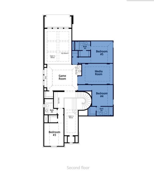 2D floor plan layout of this home in Star Trail: 55ft. lots, Prosper, TX (Image 5). 2D floor plan layout of this home in Star Trail: 55ft. lots, Prosper, TX (Image 5).