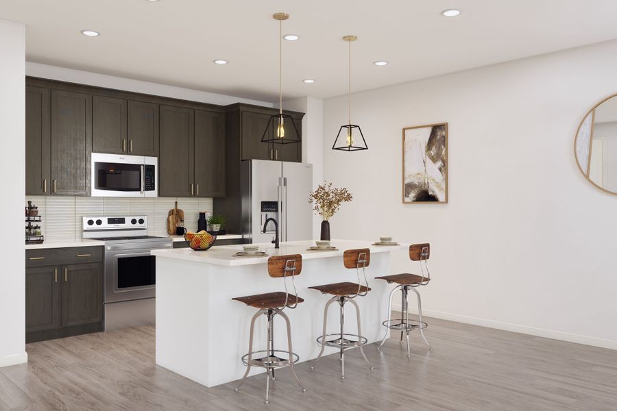 Representative furnished interior of a home built from the A by Tri Pointe Homes in Candelas Townhomes, Arvada (Image 25).