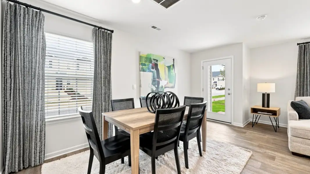 Furnished interior view inside a new home in The Townes at Hunter Hill, Rocky Mount (Image 7). Furnished interior view inside a new home in The Townes at Hunter Hill, Rocky Mount (Image 7).