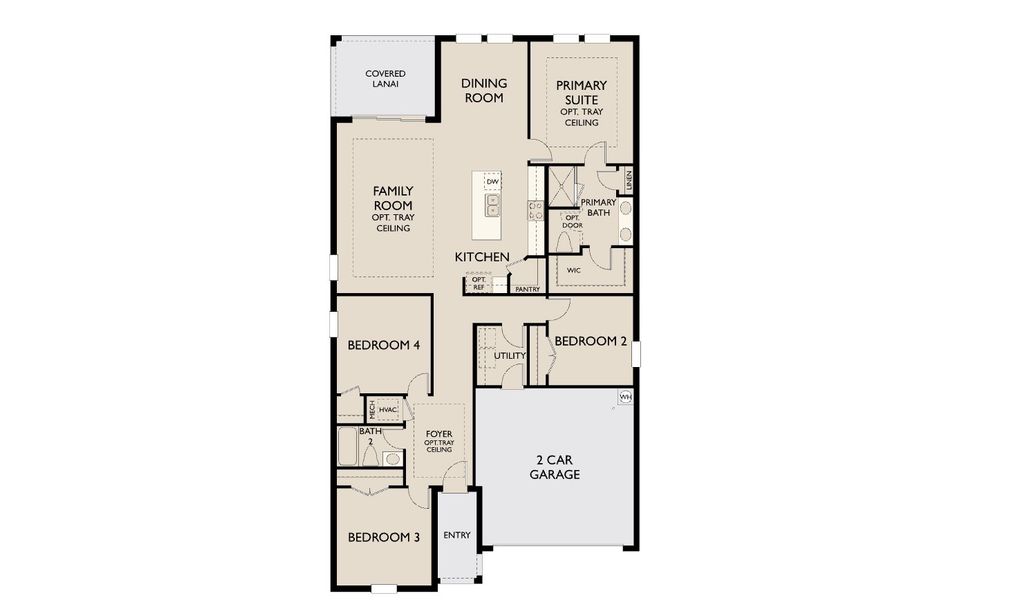 2D floor plan layout for the Monroe by Ashton Woods in Berry Bay, Wimauma, FL (Image 3).