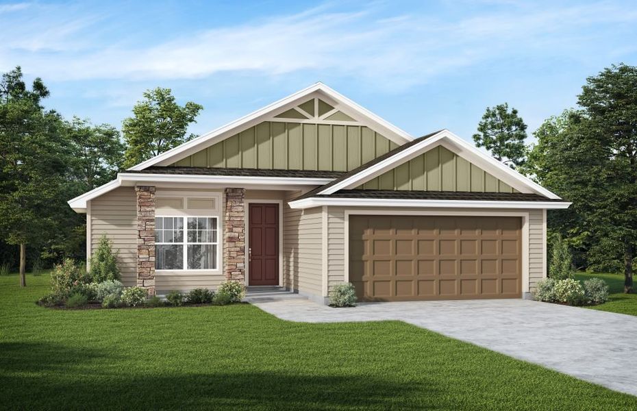 Representative exterior photo of a completed home built from the Hillcrest by SEDA New Homes in Weston Woods, Jacksonville, FL (Image 4). Representative exterior photo of a completed home built from the Hillcrest by SEDA New Homes in Weston Woods, Jacksonville, FL (Image 4).
