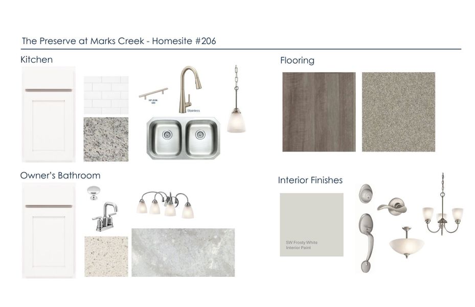 Sample of building materials used in homes in The Preserve at Marks Creek, Knightdale (Image 16).
