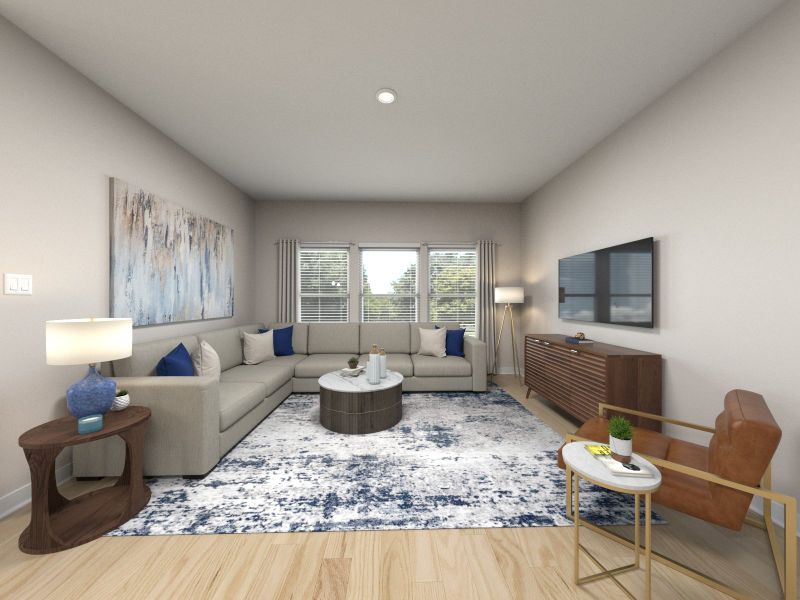 Spend family movie nights in the spacious great room.