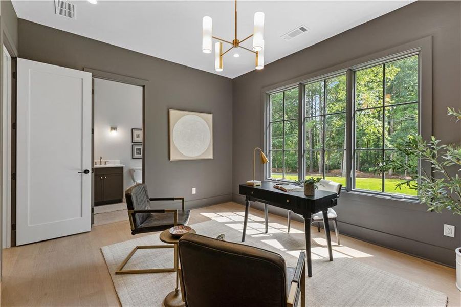 Furnished interior view inside a new home in , Suwanee (Image 35). Furnished interior view inside a new home in , Suwanee (Image 35).