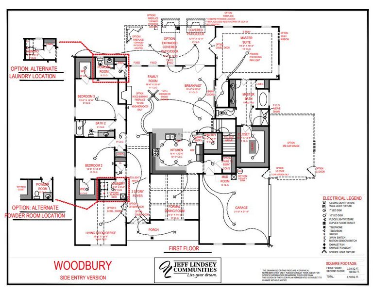 2D floor plan layout for the Woodbury A by Jeff Lindsey Communities in Lamar Farms, Newnan, GA (Image 2). 2D floor plan layout for the Woodbury A by Jeff Lindsey Communities in Lamar Farms, Newnan, GA (Image 2).