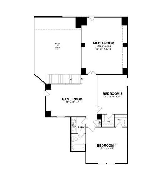 2D floor plan layout of this home in ARTAVIA, Conroe, TX (Image 4).