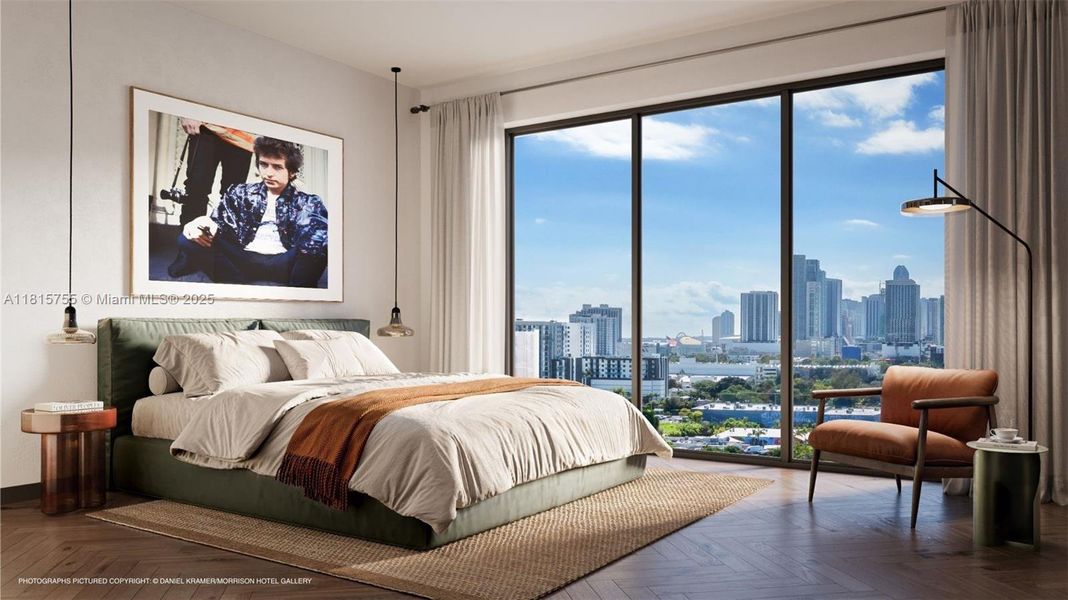 Furnished interior view inside a new home in The Rider Wynwood, Miami (Image 6).