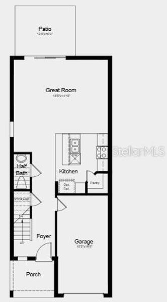 2D floor plan layout of this home in Waterstone, Groveland, FL (Image 2).