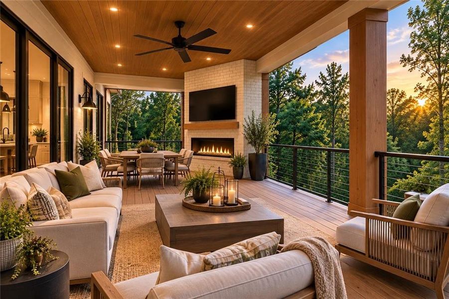 Exterior details and patio area of a home in , Atlanta (Image 2). Exterior details and patio area of a home in , Atlanta (Image 2).