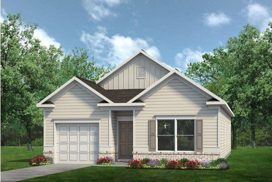 Front exterior of a new home in Fair Oak, Calhoun, GA, highlighting curb appeal (Image 1). Front exterior of a new home in Fair Oak, Calhoun, GA, highlighting curb appeal (Image 1).