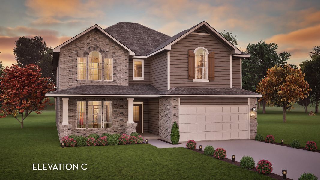 Representative exterior photo of a completed home built from the Snowmass by CastleRock Communities in Sundance Cove, Crosby, TX (Image 20).