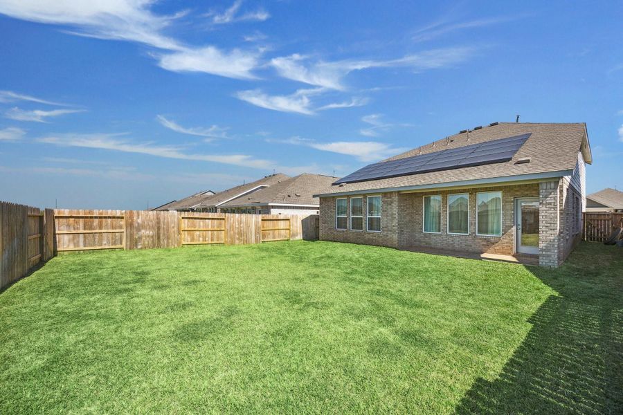 Backyard oasis. Enjoy living energy efficient with solar panels and battery storage. When the power goes out, you are set with the backup battery. Backyard oasis. Enjoy living energy efficient with solar panels and battery storage. When the power goes out, you are set with the backup battery.