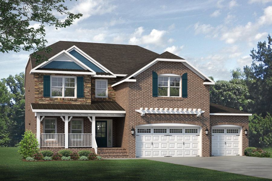Representative exterior photo of a completed home built from the Fairfield Lux by Keystone Homes NC in Weybridge, Burlington, NC (Image 30).
