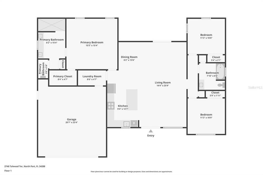 2D floor plan layout of this home in , North Port, FL (Image 3).