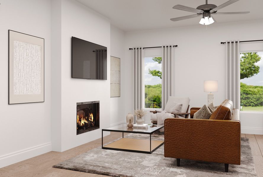 Representative furnished interior of a home built from the Winecup by Beazer Homes in Saratoga, Aubrey (Image 6).