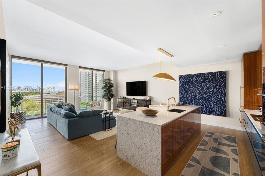 Furnished interior view inside a new home in , Miami (Image 20).