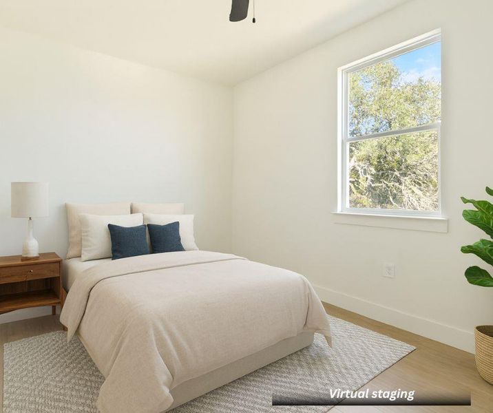 Bedroom #2 on the second level virtually staged. Bedroom #2 on the second level virtually staged.