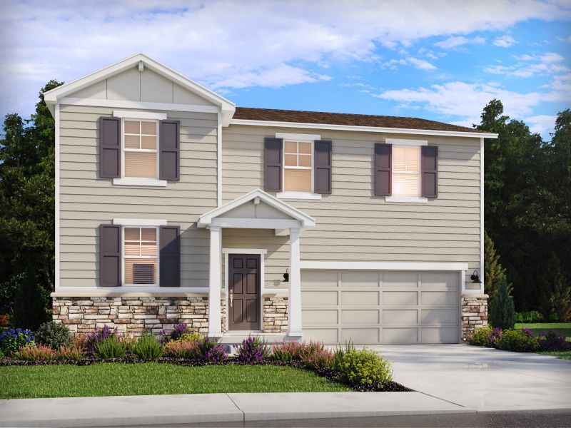 Representative exterior photo of a completed home built from the The Chatfield by Meritage Homes in Meridian Ranch, Peyton, CO (Image 2).