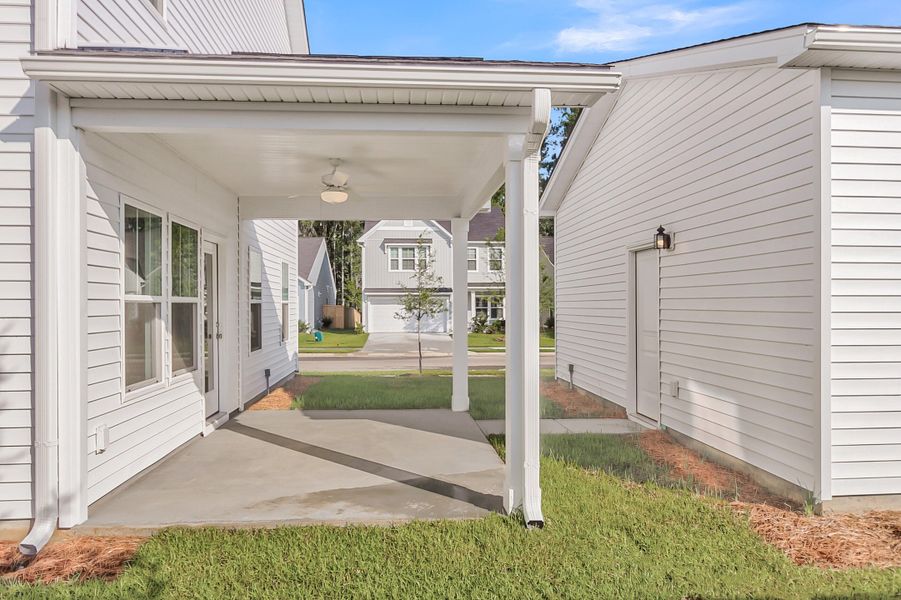 Exterior details and patio area of a home in Six Oaks, Summerville (Image 25).