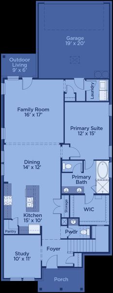 2D floor plan layout for the Magnolia by UnionMain Homes in Edgewater, Fate, TX (Image 5). 2D floor plan layout for the Magnolia by UnionMain Homes in Edgewater, Fate, TX (Image 5).