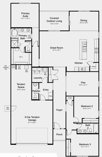 2D floor plan layout for the Paris by Taylor Morrison in Alamar, Avondale, AZ (Image 3). 2D floor plan layout for the Paris by Taylor Morrison in Alamar, Avondale, AZ (Image 3).
