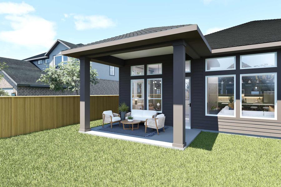 Representative exterior details of a home built from the The Capron by David Weekley Homes in Beacon Point at Lago Mar - Overlook Collection, Texas City (Image 4).