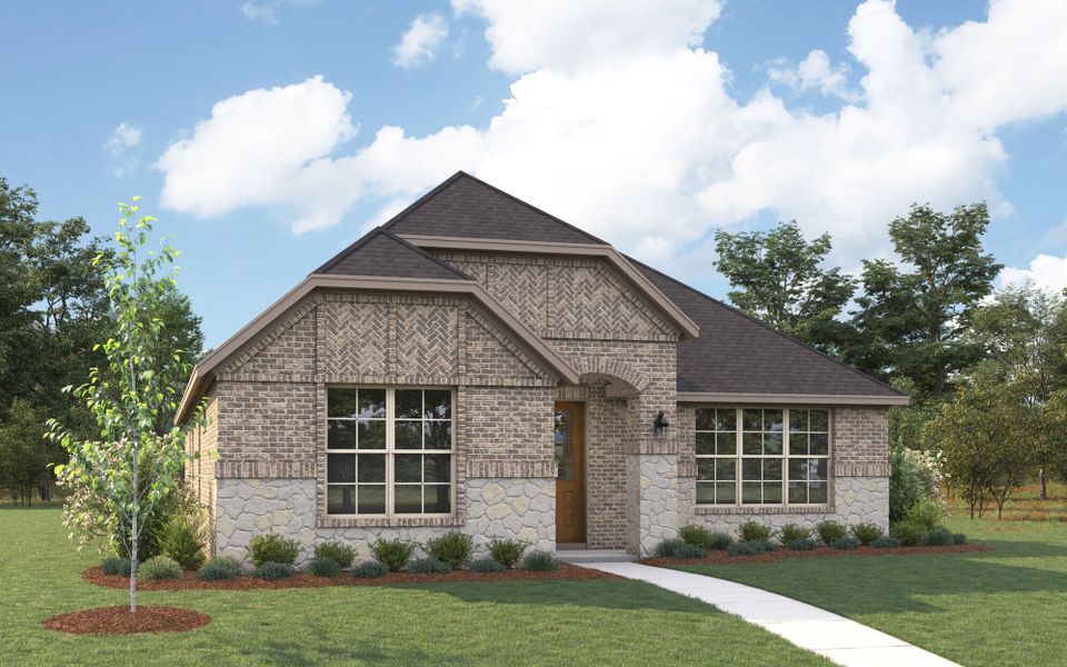 The Buchanan - Tudor with Stone Elevation The Buchanan - Tudor with Stone Elevation