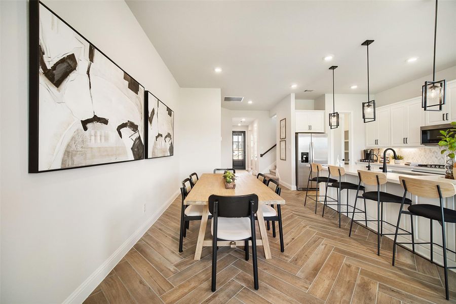 Furnished interior view inside a new home in The Highlands: Highland Duets, Porter (Image 11).