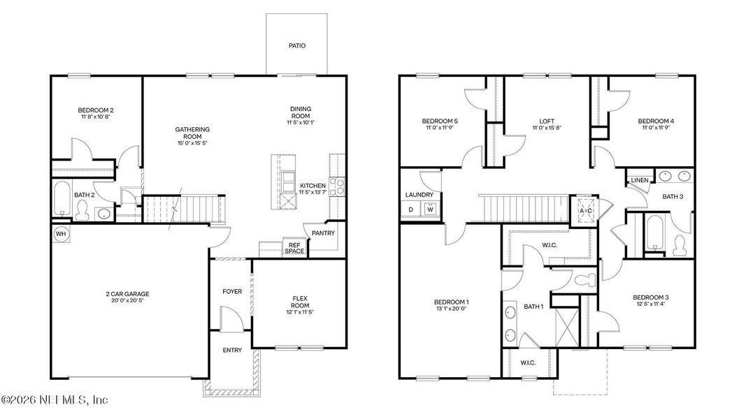 2D floor plan layout of this home in The Arbors, Jacksonville, FL (Image 3). 2D floor plan layout of this home in The Arbors, Jacksonville, FL (Image 3).