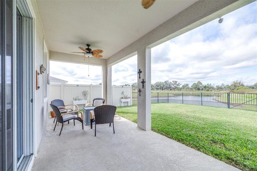 Exterior details and patio area of a home in Farm at Varrea, Plant City (Image 22).