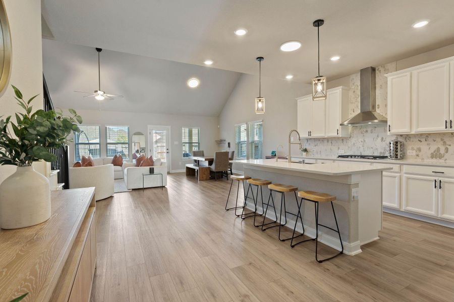 Furnished interior view inside a new home in Pine Lake Cove - Classic Series, Montgomery (Image 6). Furnished interior view inside a new home in Pine Lake Cove - Classic Series, Montgomery (Image 6).