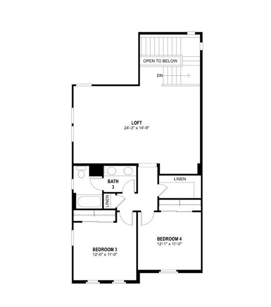 2D floor plan layout for the Ocean Shores by Fulton Homes in North Shore at Enclave, Litchfield Park, AZ (Image 4).