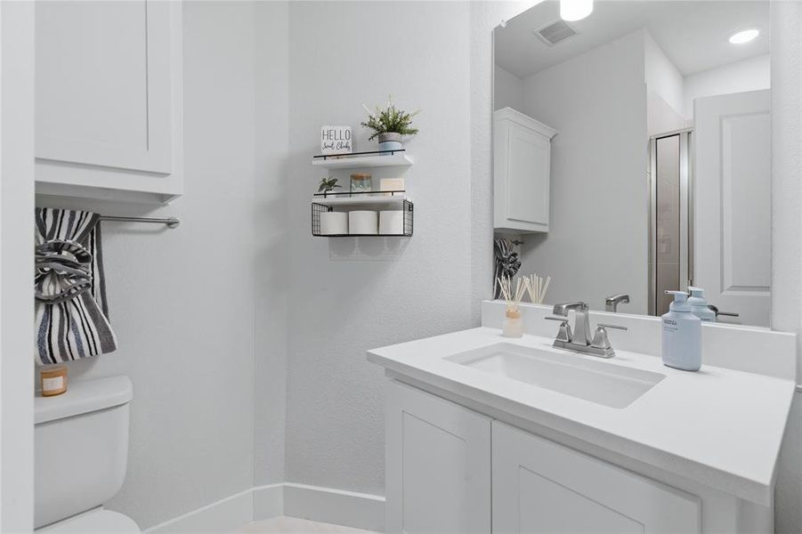 Downstairs Bathroom with shower