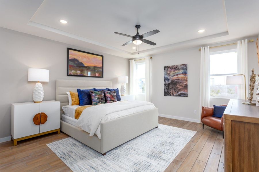 Representative furnished interior of a home built from the Cloudcroft by Hakes Brothers in Hunters Ranch, San Antonio (Image 13).