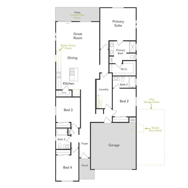 2D floor plan layout of this home in Cross Creek Ranch, Coolidge, AZ (Image 2). 2D floor plan layout of this home in Cross Creek Ranch, Coolidge, AZ (Image 2).