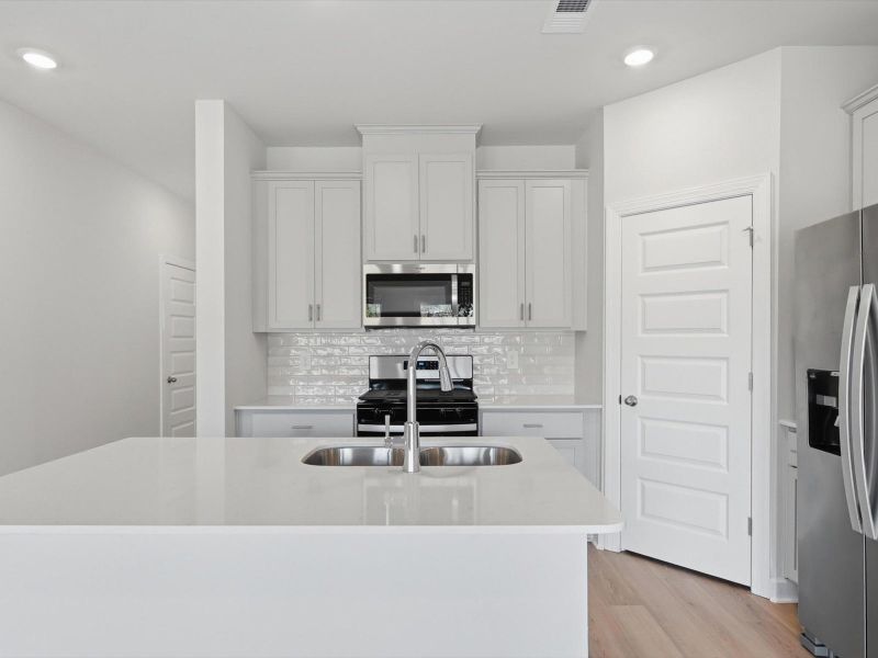 Furnished interior view inside a new home in Crossing at Abner Creek Townes, Greer (Image 4). Furnished interior view inside a new home in Crossing at Abner Creek Townes, Greer (Image 4).