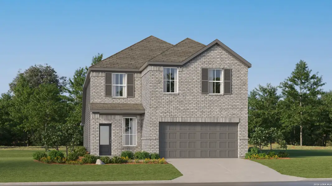 Front exterior of a new home in Navarro Ranch, Seguin, TX, highlighting curb appeal (Image 28).