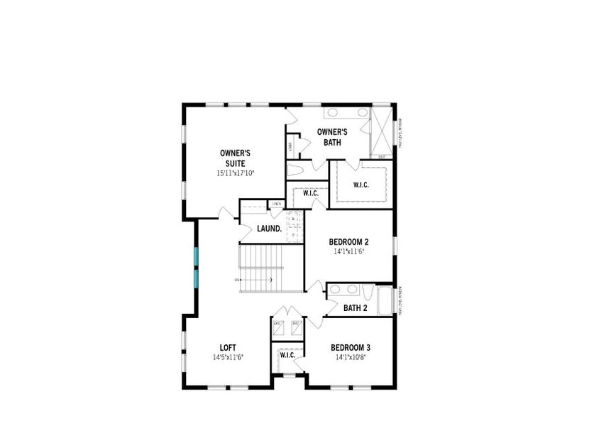2D floor plan layout of this home in Newfield - Rosette Park, Palm City, FL (Image 3).