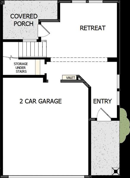 2D floor plan layout of this home in Trails at Waterside - Villas Series, Fort Worth, TX (Image 5).