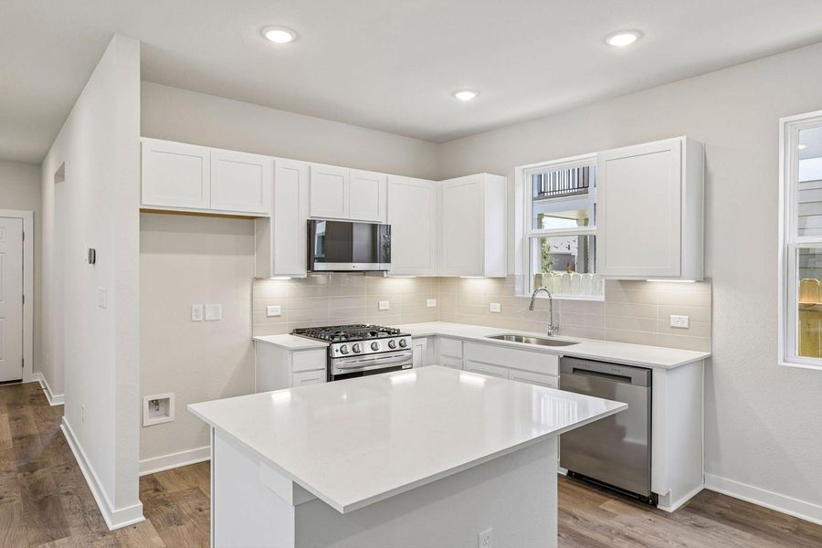 Furnished interior view inside a new home in Avery Centre, Round Rock (Image 9). Furnished interior view inside a new home in Avery Centre, Round Rock (Image 9).