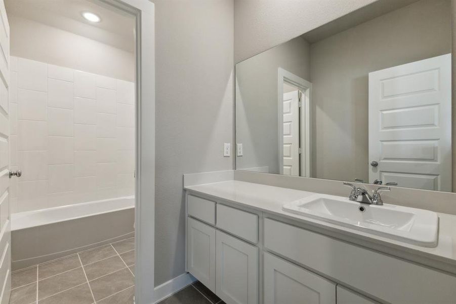 Primary Bathroom in the Masters home plan by Trophy Signature Homes – REPRESENTATIVE PHOTO