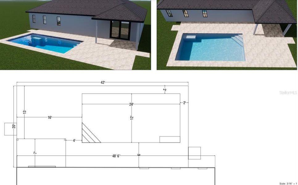 Exterior rendering of this home design in , North Port, FL (Image 3).