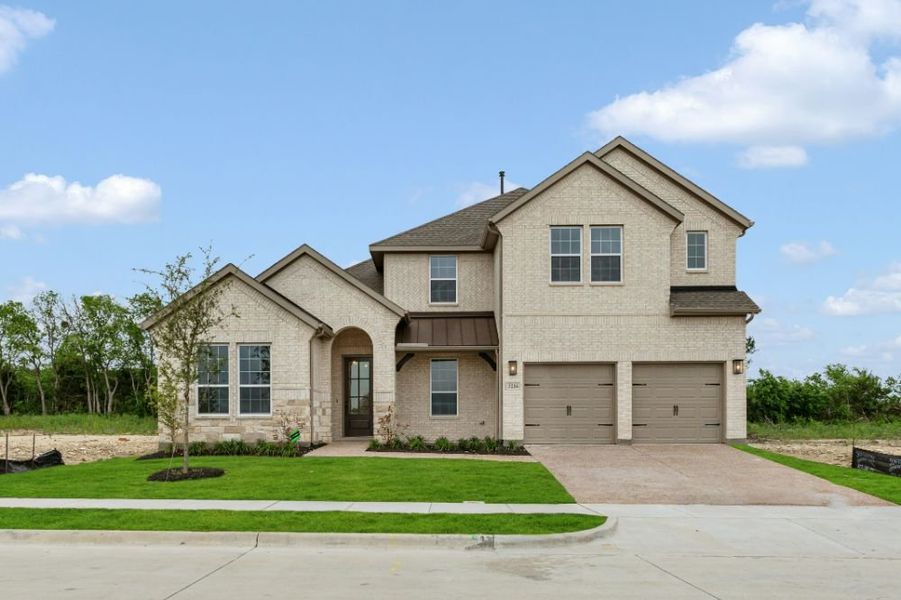 Front exterior of a new home in Milrany Ranch, Melissa, TX, highlighting curb appeal (Image 30).
