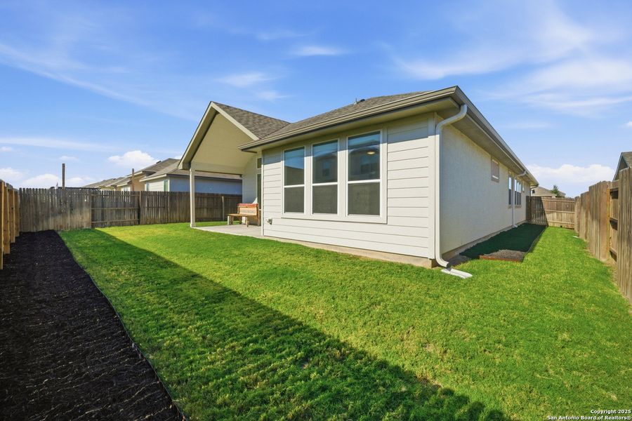 Exterior details and patio area of a home in August Fields, New Braunfels (Image 4). Exterior details and patio area of a home in August Fields, New Braunfels (Image 4).