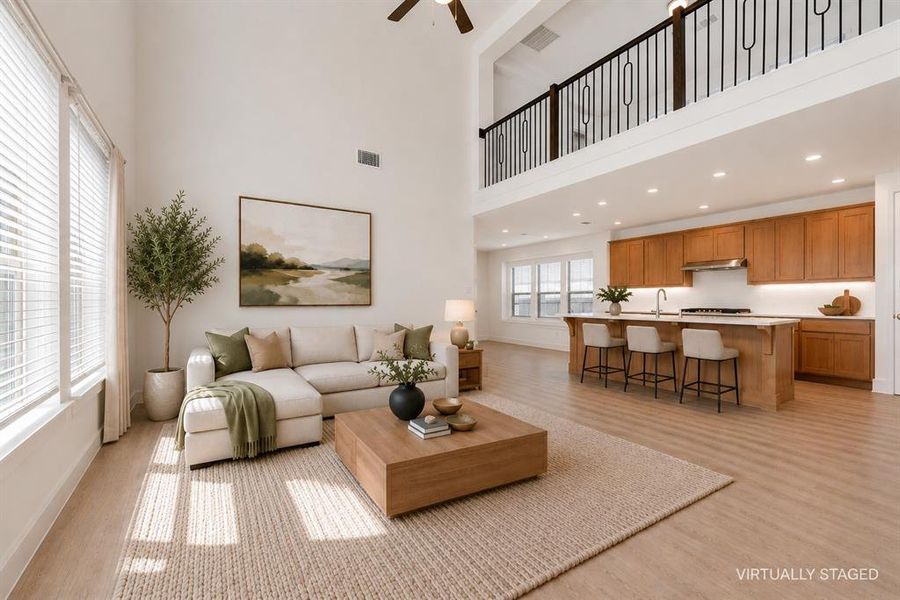 Living room - virtually staged